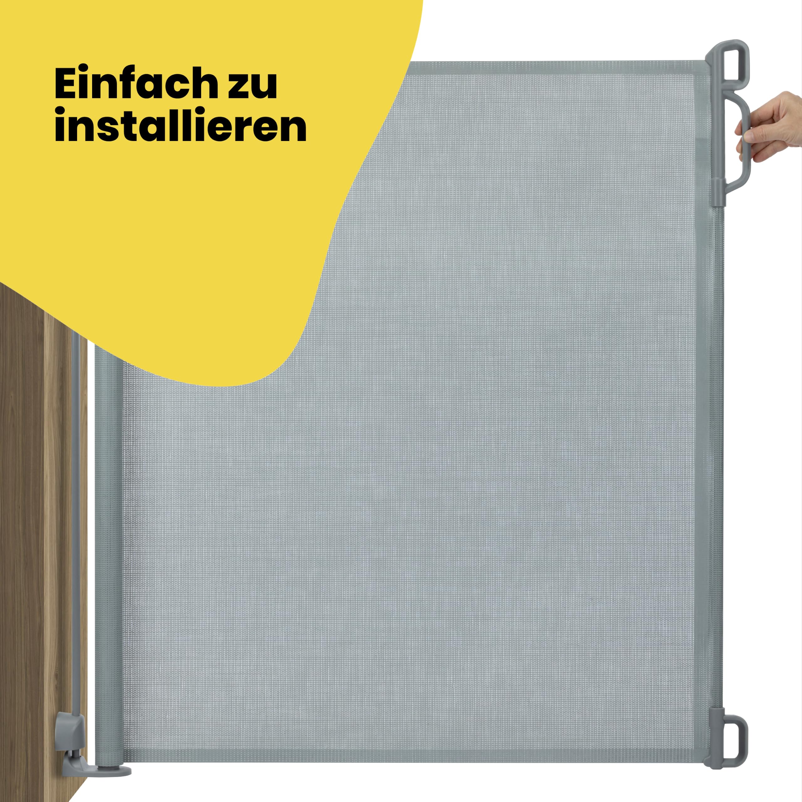 Safety 1st Treppenschutzgitter Ausziehbar, Babygitter 140 cm, Light Grey