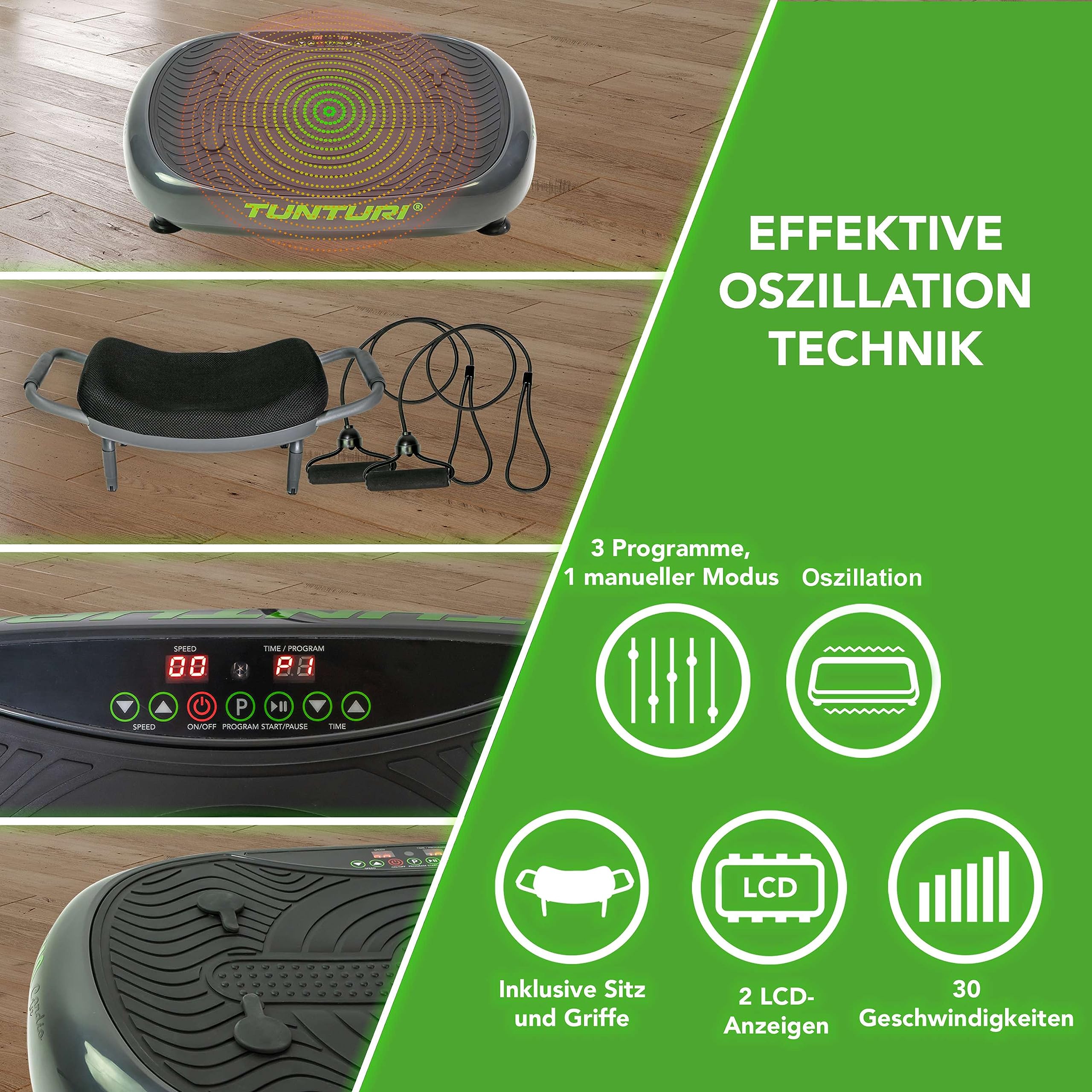 Tunturi Vibrationsplatte Cardio Fit V10 / V20 mit Schwingungen Under / oder Vibration