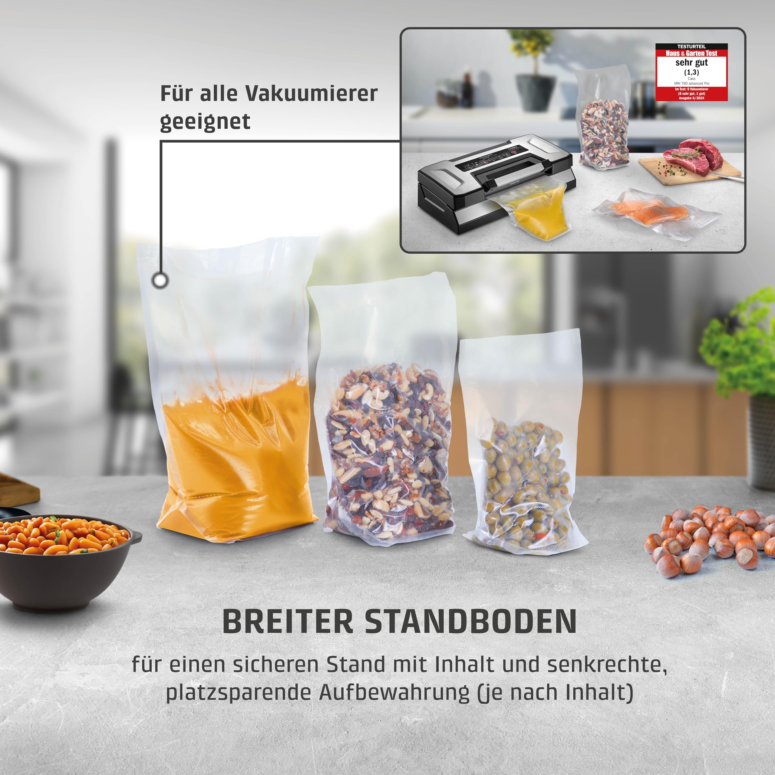 Vakuumbeutel 20,3 X 30,5 Cm - BPA-frei, Durchstichsicher, Für Vakuumiergeräte (kommerzielle Qualität)