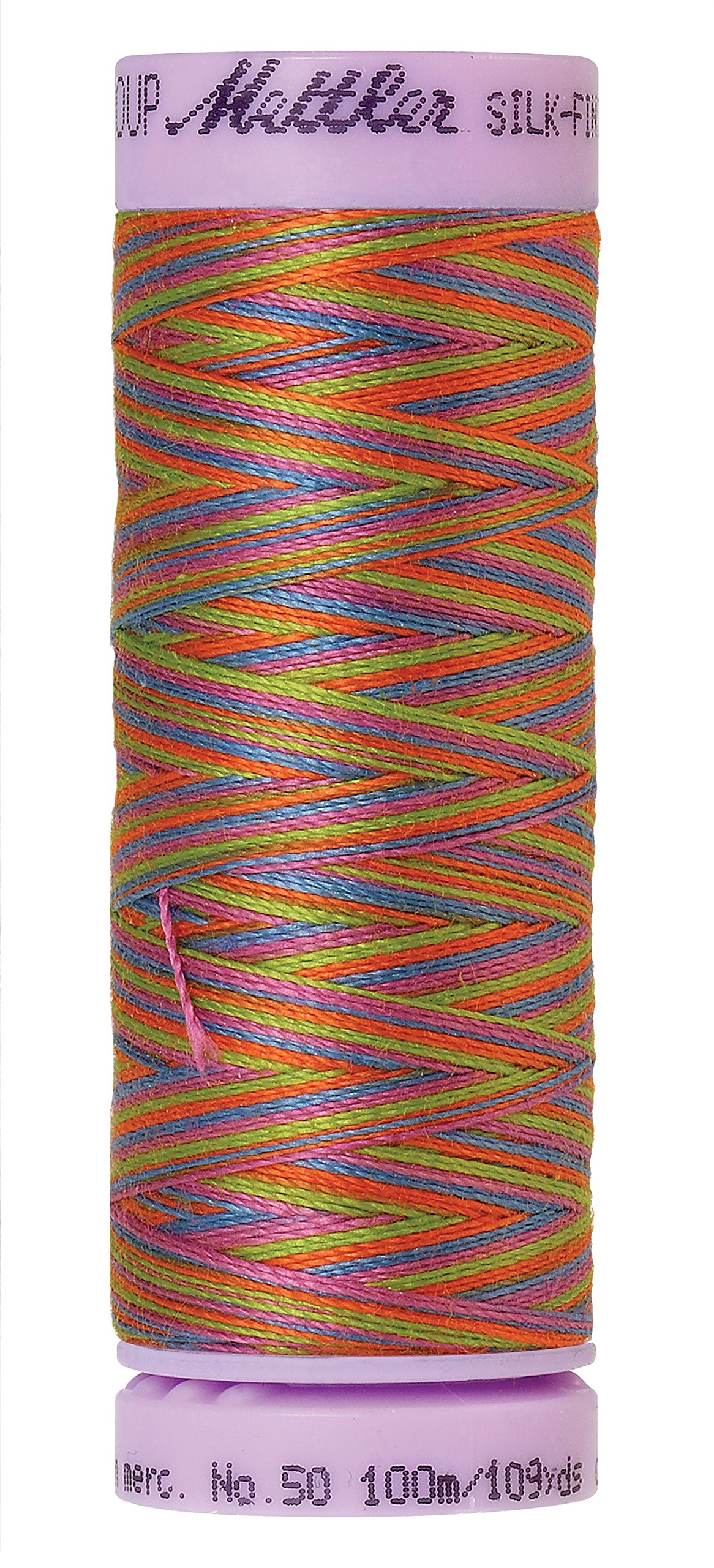 Mettler Silk-Finish Variegated Cotton Thread, 109 yd/100m, Preppy Brights