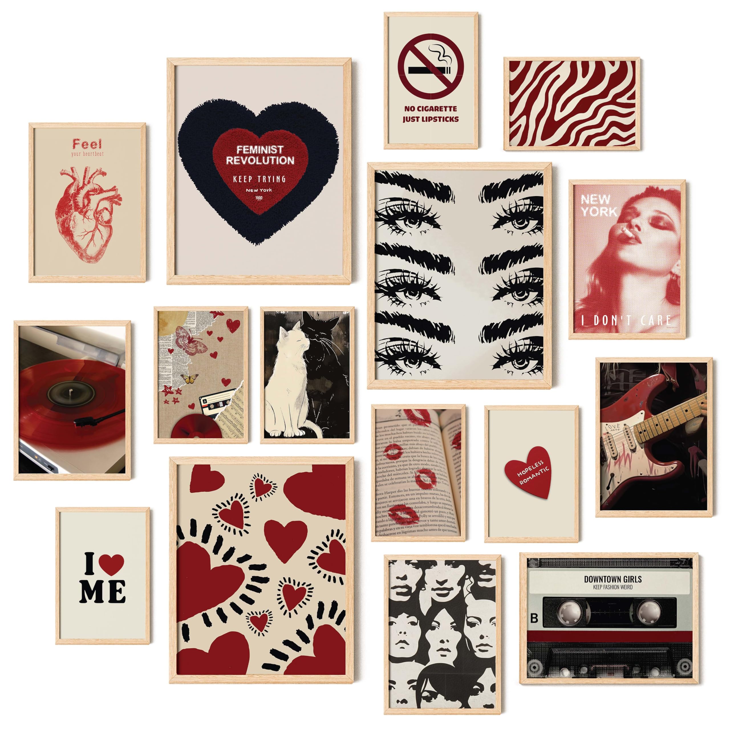 97 Decor Downtown Girl Room Decor - 16 Pcs Downtown Posters Y2k Decor for Bedroom, Vintage Y2k Room Decor, Retro Coquette Wall Art (Unframed)