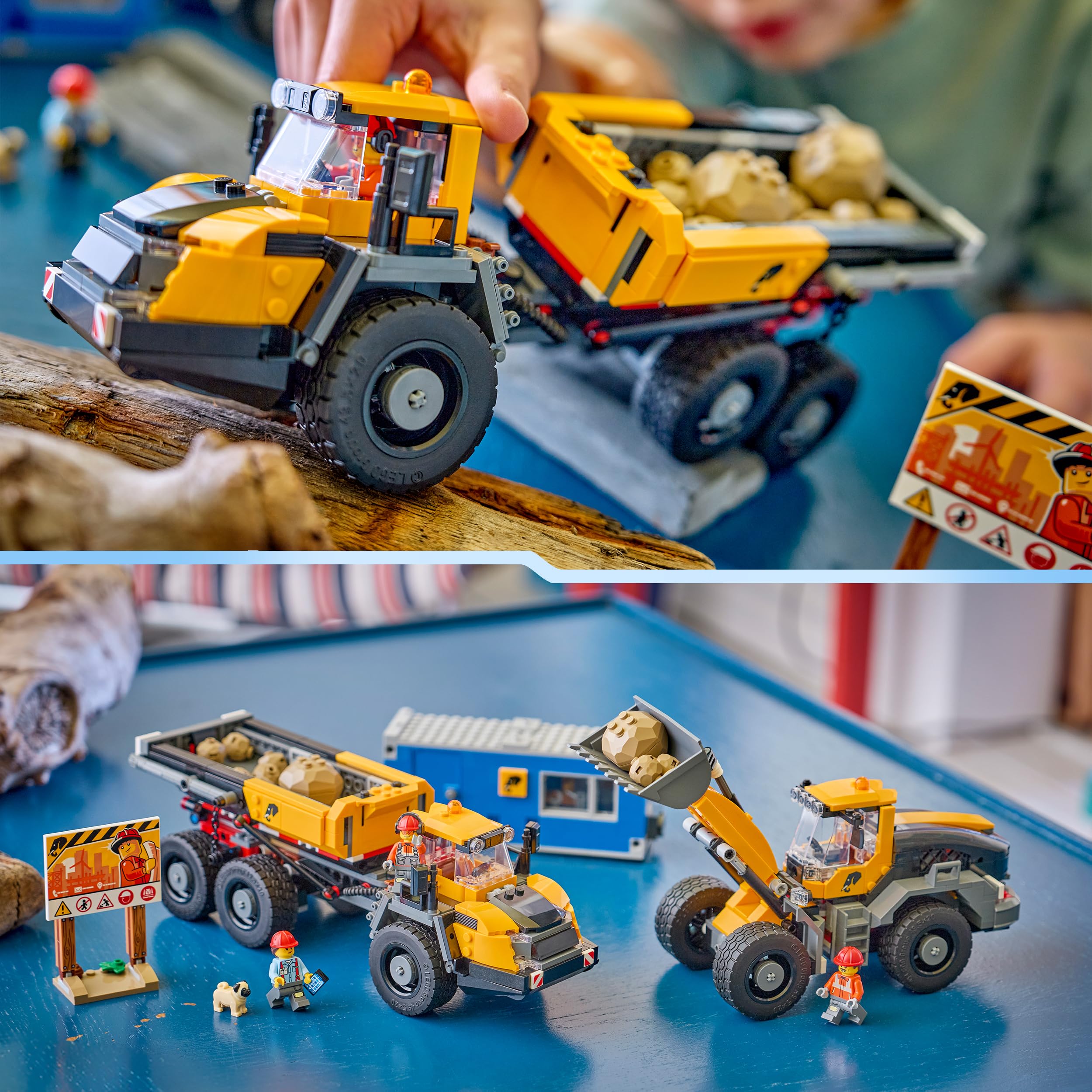 LEGO City Camion Ribaltabile e Pala Meccanica - Veicoli Giocattolo da Cantiere con Funzioni Operative e 3 Minifigure - Regalo di Compleanno STEM per Bambini da 8 Anni in su - 60494