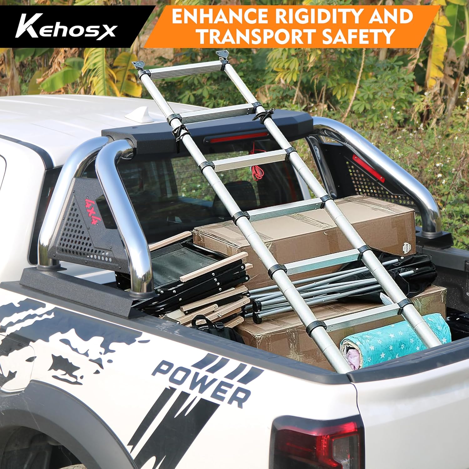 Universal Truck Bed Roll Bars for Trucks,Bed Rack Roll Bars for Pickup,Fit for Colorado/Canyon,Ford Ranger,Nissan Frontier/Titan,Toyota Tundra,Dodge Datoka,Honda Ridgeline