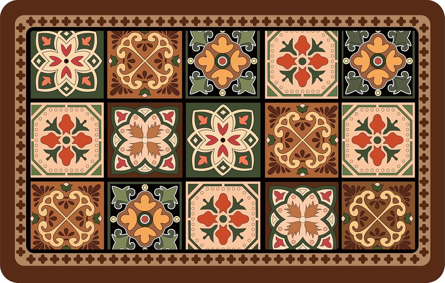 Boho Dish Drying Mat for Kitchen Counter - Super Absorbent Faux Leather Kitchen Mat, Quick Dry & Non-Slip Countertop Protector, Aesthetic Bohemian Decor for Coffee Bar (17"x31.5", Boho)