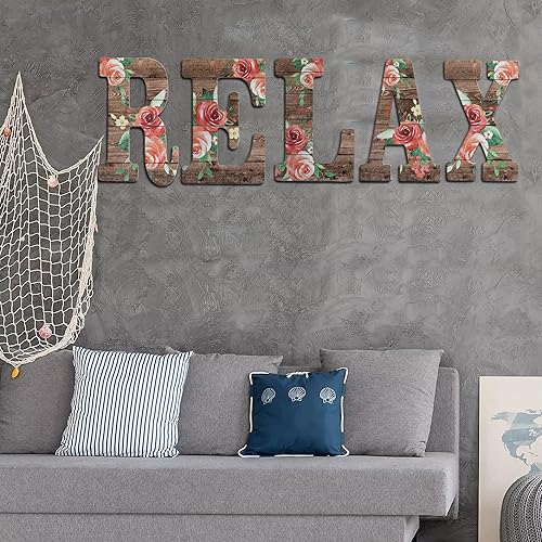 Miniatura 5 de COLLECTIVE HOME - Letras de madera de 12 pulgadas para decoración de pared letrero de pared rústico letreros decorativos del alfabeto número de casa