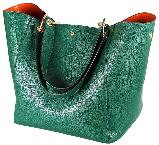 sqlp Taschen Damen Leder Groß Shopper Gross Henkeltaschen Tasche Student Schultasche Arbeit Handtaschen - Grün