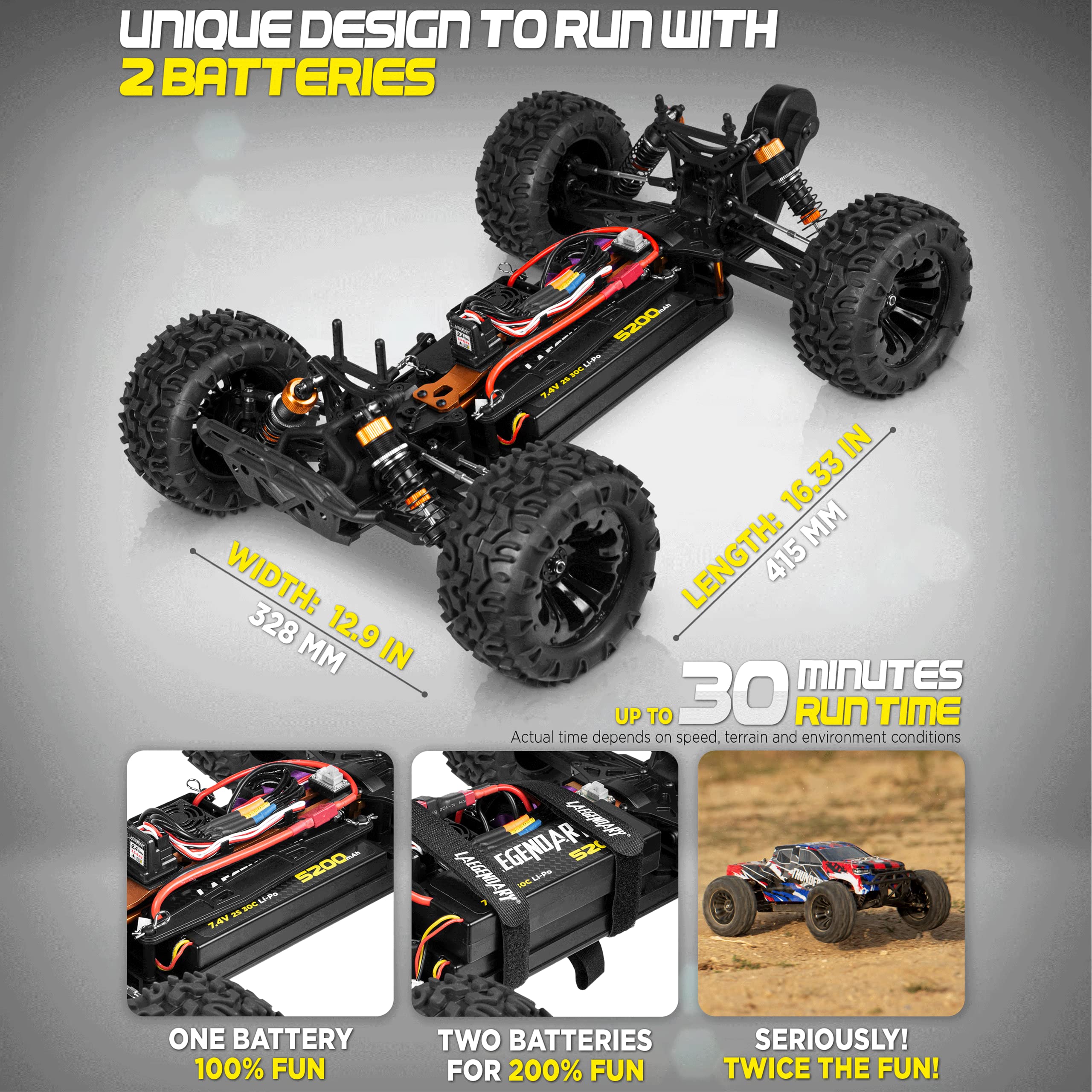 110 Scale Brushless RC Cars 65+ km/h Speed Boys Remote Control Car 4x4 Off Road Monster Truck