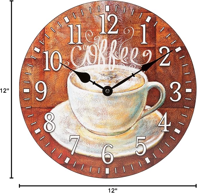 Reloj de Pared Redondo La Crosse Technology 12 pulgadas Café Analógico miniatura 3