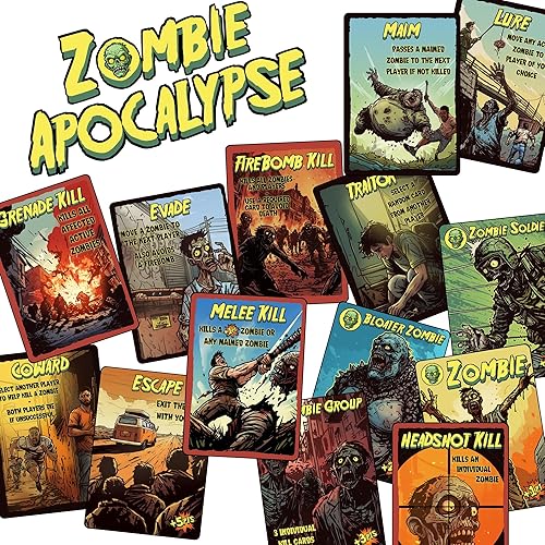 Miniatura 2 de MASON FORGE Zombie Apocalypse, un juego de cartas juego de cartas de supervivencia de alto riesgo, juego estratégico, obra de arte atractiva, noche