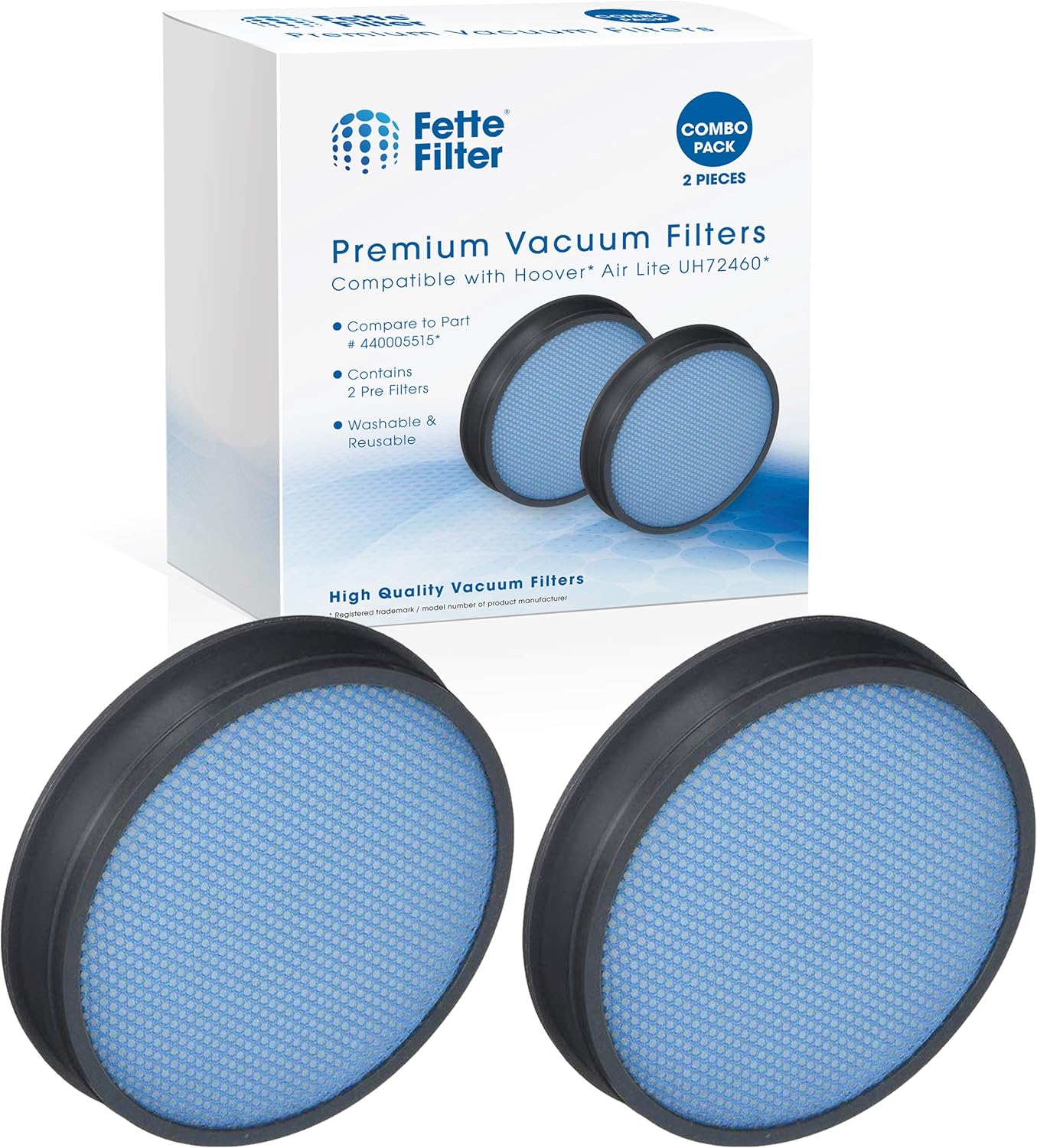 Fette FilterNEW Vacuum Filter Compatible with Hoover. Compare to Part #440005515. Pack of 2 : Home & Kitchen