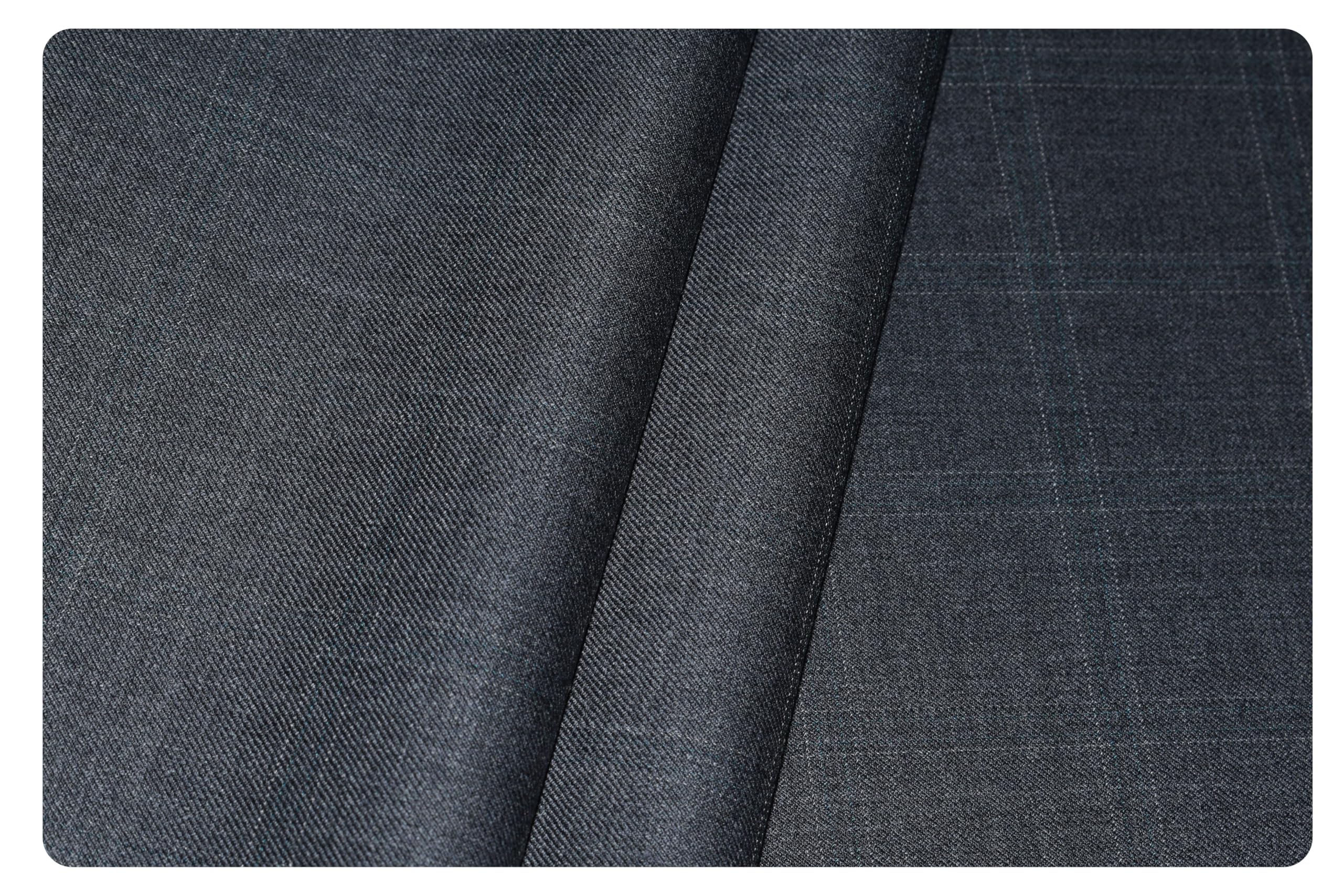 arvind Men's Super 130's Merino Wool Checkered Unstitched Trouser Fabric (TW62T7)-picture-11
