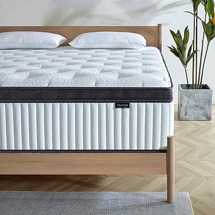 King Mattress, 14 Inch Innerspring Hybrid Mattress in a Box with Gel Memory Foam, Individually Wrapped Encased Coil Pocket Spring Mattresses, Pressure Relief, Medium Firm Support,76"*80"*14"