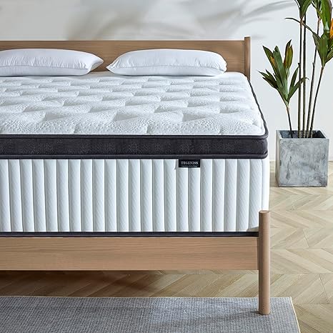 King Mattress, 14 Inch Innerspring Hybrid Mattress in a Box with Gel Memory Foam, Individually Wrapped Encased Coil Pocket Spring Mattresses, Pressure Relief, Medium Firm Support,76"*80"*14"