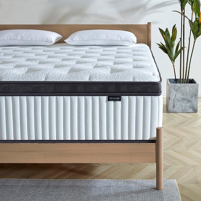 King Mattress, 14 Inch Innerspring Hybrid Mattress in a Box with Gel Memory Foam, Individually Wrapped Encased Coil Pocket Spring Mattresses, Pressure Relief, Medium Firm Support,76"*80"*14"
