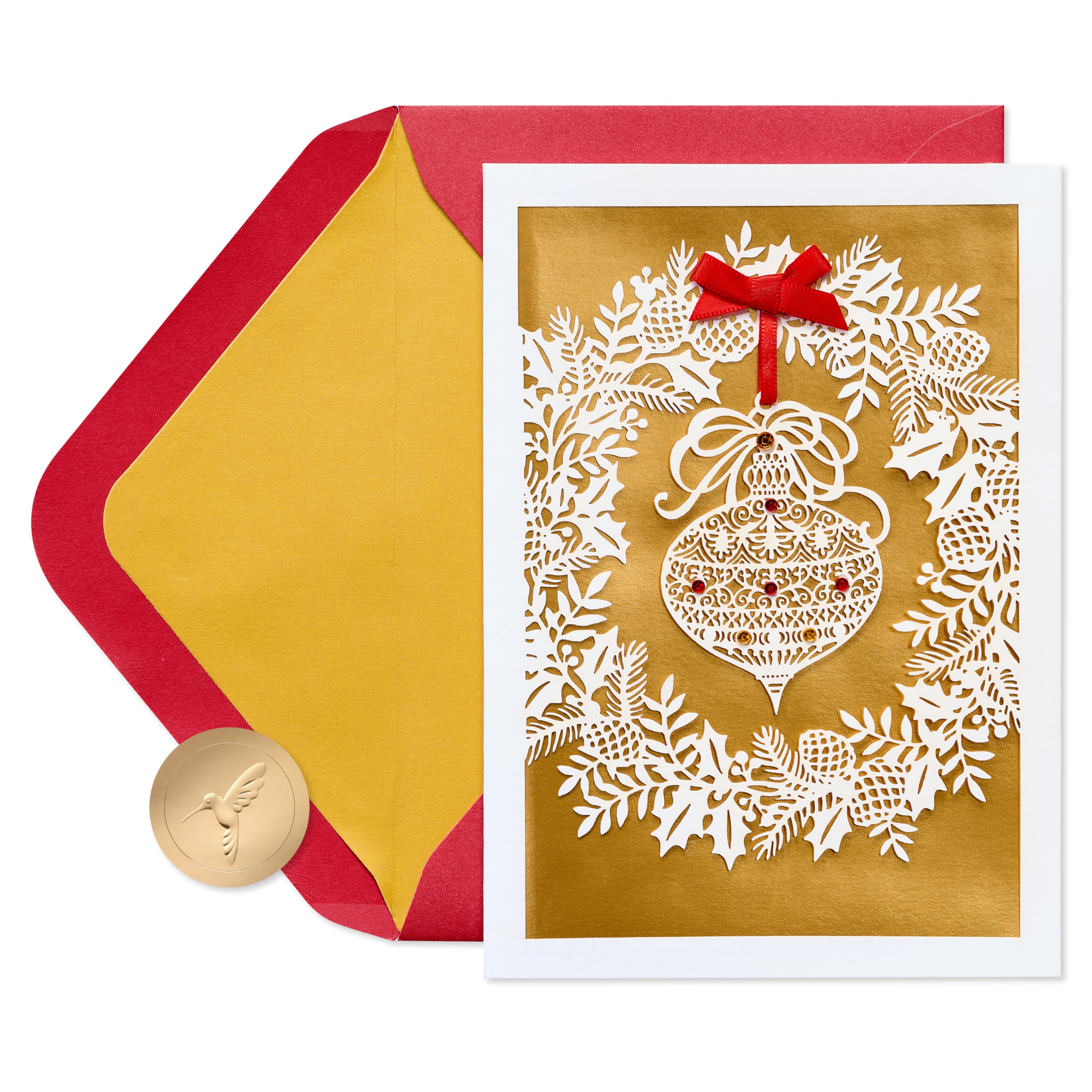 Papyrus Elegant Gold Christmas Card with Intricate Detailing (Special Wishes)