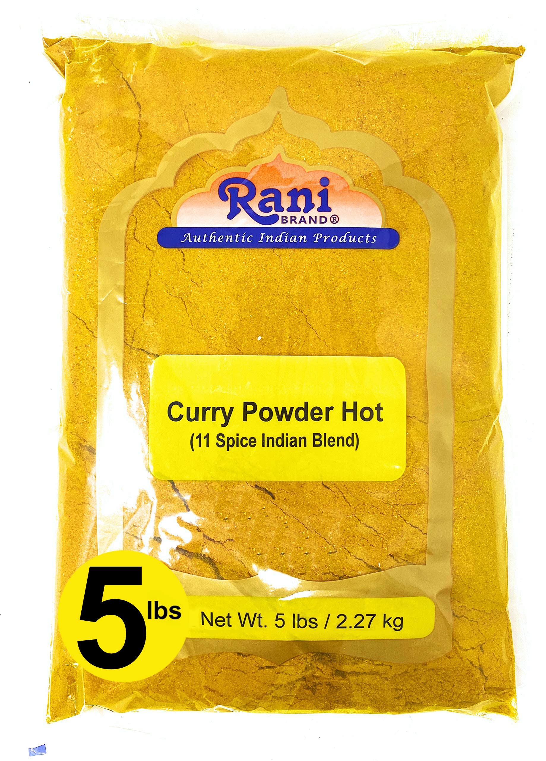 Rani Curry Powder Hot (11-Spice Authentic Indian Blend) 80oz (5lbs) 2.27kg Bulk ~ All Natural | Salt-Free | Vegan | No Colors | Gluten Friendly | NON-GMO | Kosher | Indian Origin