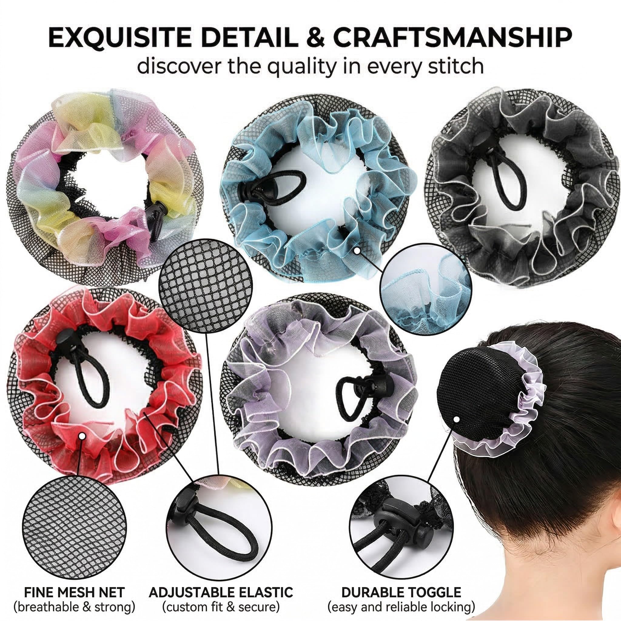 Set 6 Retine Elastiche Per Capelli Bambina Multicolore 1 Unità