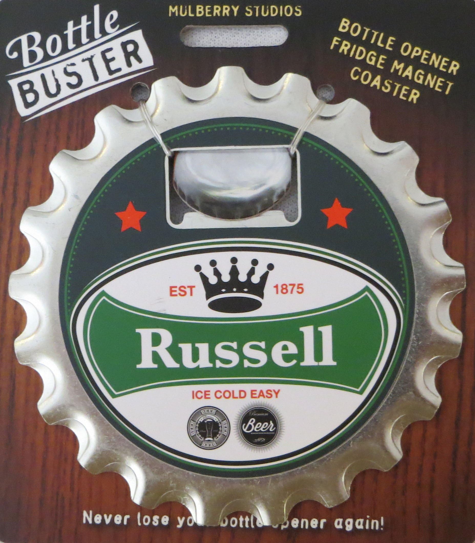Mulberry Studio Bottle Opener Fridge Magnet Coaster All in One - Russell