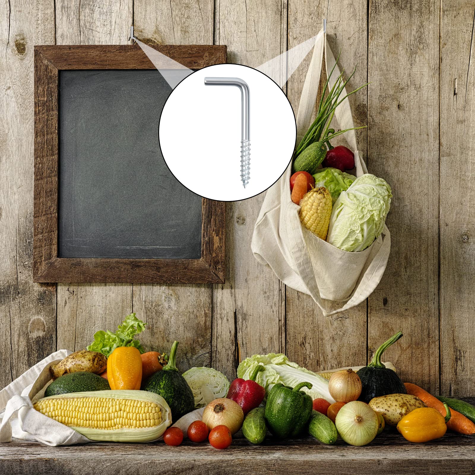 100 Ganci A Vite A L - Zincati - Gancio Angolo Retto Per Appendere Lampade, Decorazioni O Oggetti - Per Interni Ed Esterni