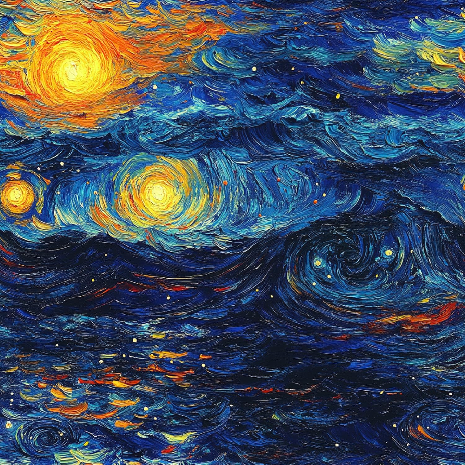 Papier peint auto adhésif vagues et ciel étoilé mat 44x500 cm pour relooker vos meubles vintage