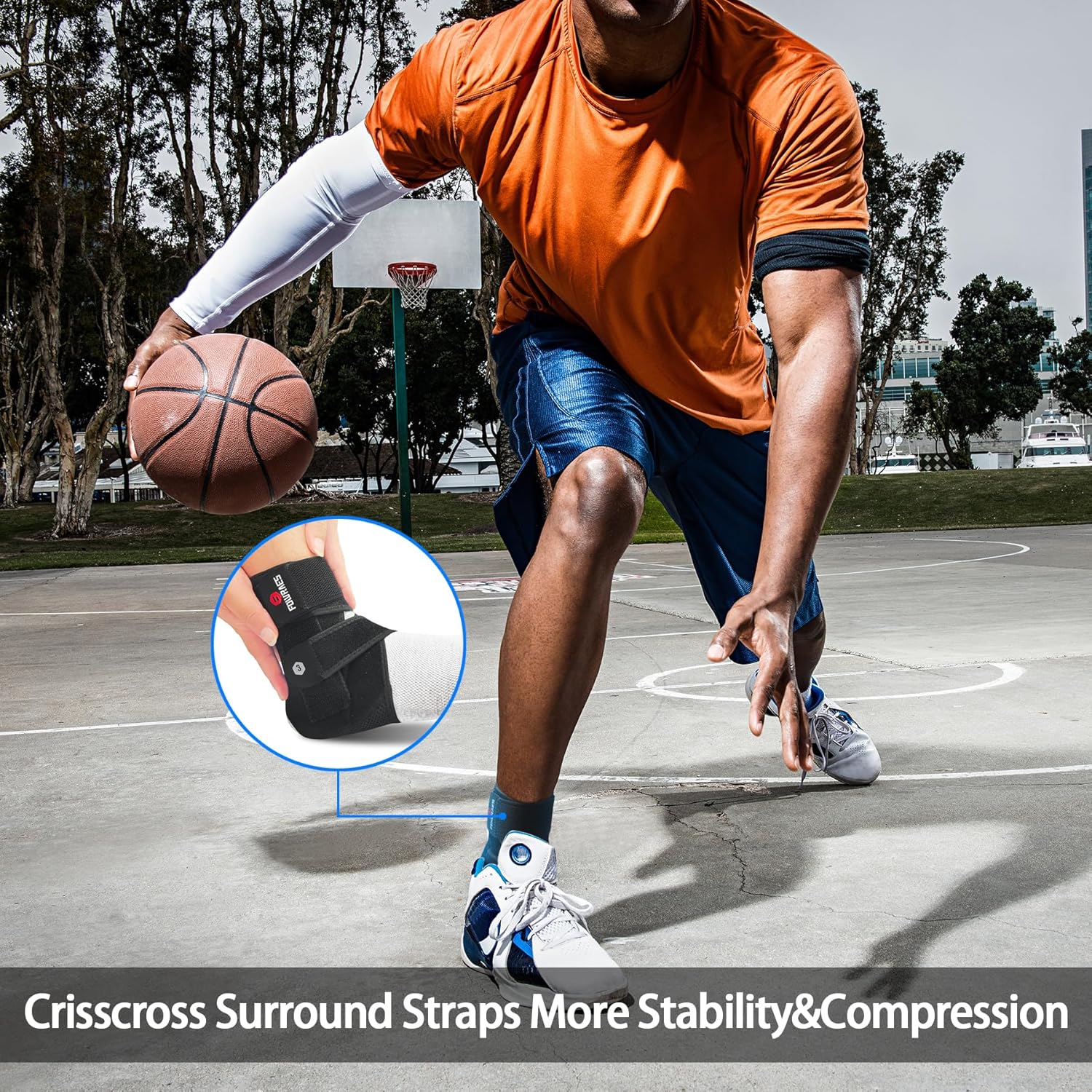 2 Pack Ankle Brace With Side Stabilizers,Ankle Sprain Brace for Men & Women Injury Recovery,Joint Pain Relief,Ankle Support for Running Volleyball Basketball (Medium) - Image 4
