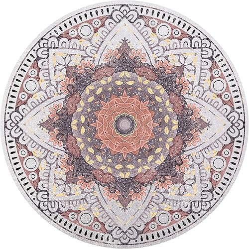 Knsbk - Esterilla de yoga redonda grande de 0.181 x 0.138 in para ejercicio, extra gruesa, ultra cómoda, antideslizante, alfombrilla de meditación