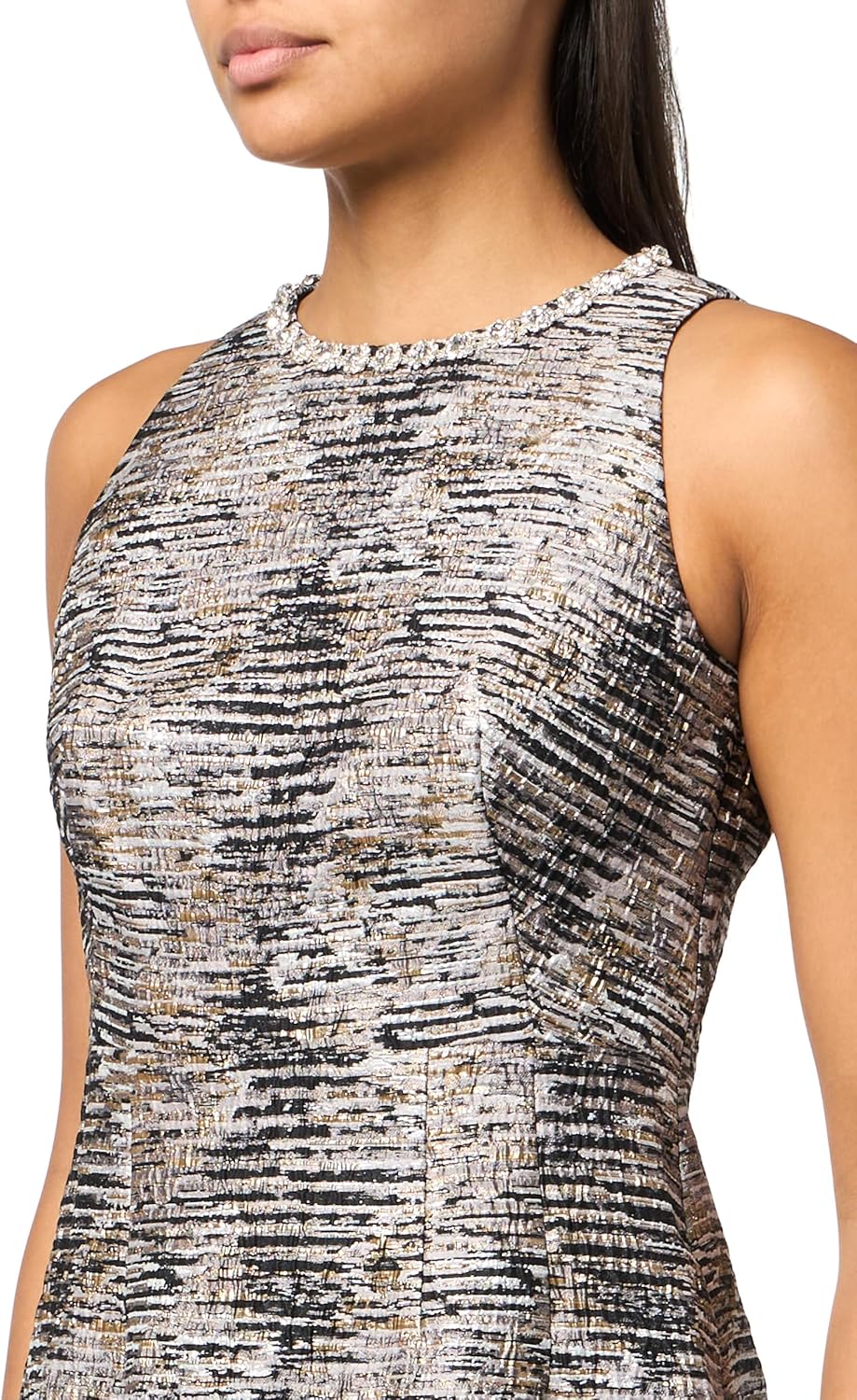 Vince Camuto Womens Sleeveless Jewel Neck Jacquard A-line Dress Dress - Image 3