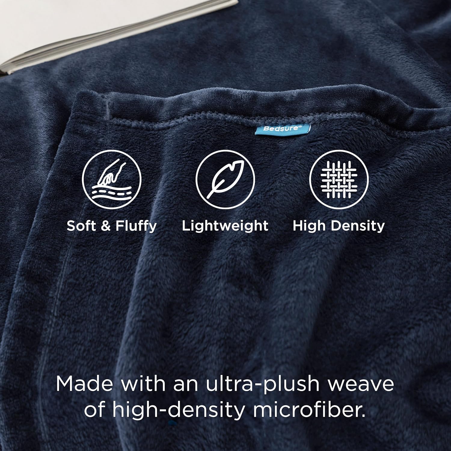 Bedsure GentleSoft Fleece Bed Blankets Full Size Navy - Soft Lightweight Plush Fuzzy Cozy Luxury Blanket Microfiber, 84x90 inches - Image 3