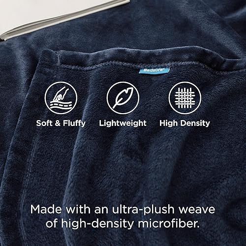 Vista 95 de Bedsure - Manta de vellón, tamaño individual XL, ligera, suave, acogedora, para dormitorio universitario, cama, sofá, viajes y campamento