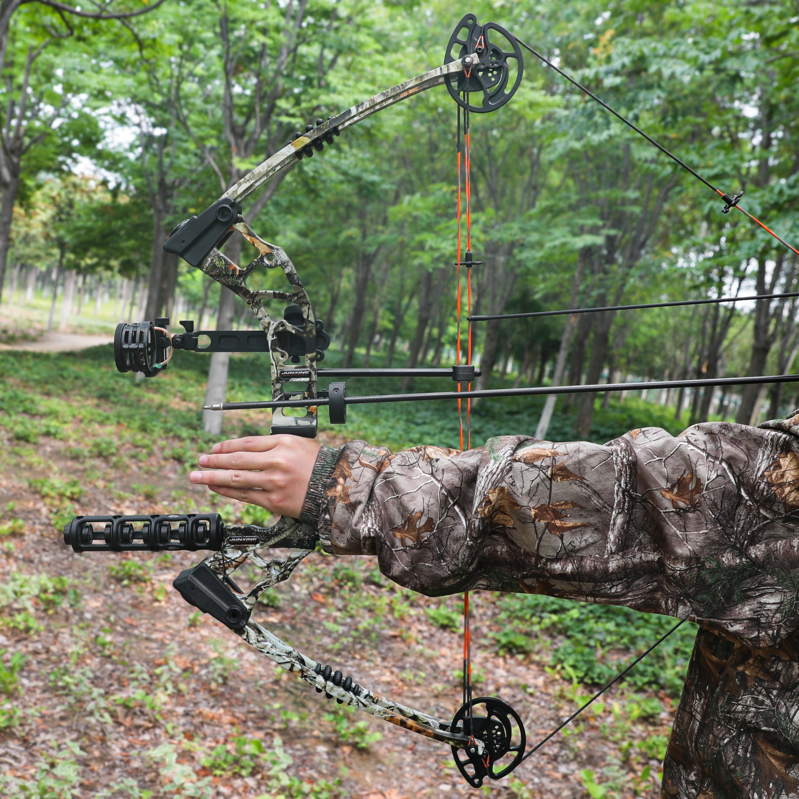 Wolfman Set di Arco Compound e Frecce Archery, Peso di Trazione 0-70 Libbre, Velocità IBO fino a 320 FPS, per Caccia e Tiro al Bersaglio