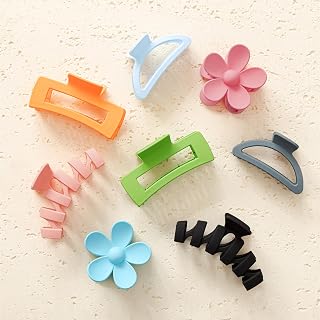 8PCS Hair Clips for Women, Flower Claw Clips for Thick Hair | Hair Claw Clips, Strong Hold Jaw clips, Non-Slip Hair Accessories with Multi-Styles, Colorful, Ideal for Girls