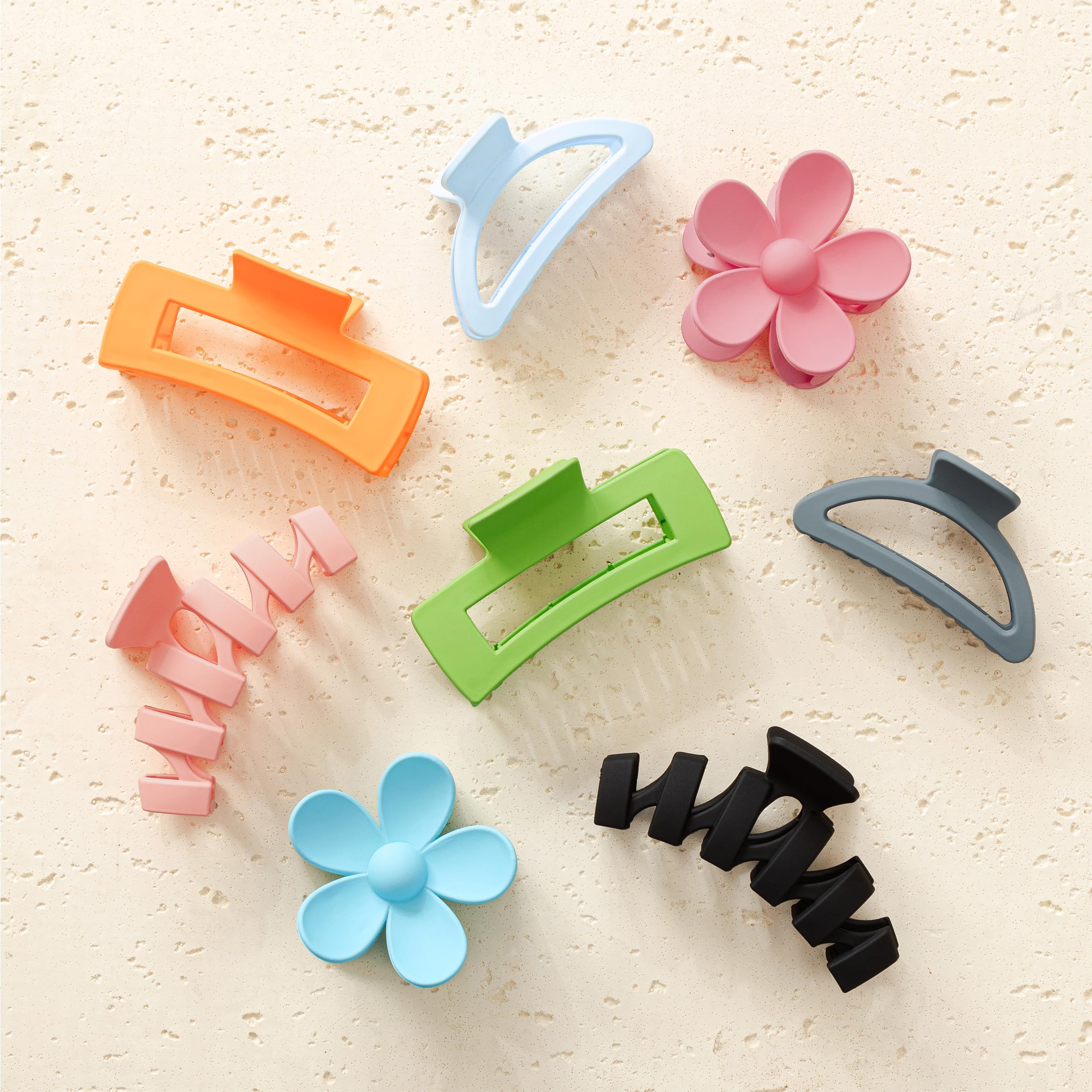 Flower Claw Clips for Thick Hair - 8 Pack -17