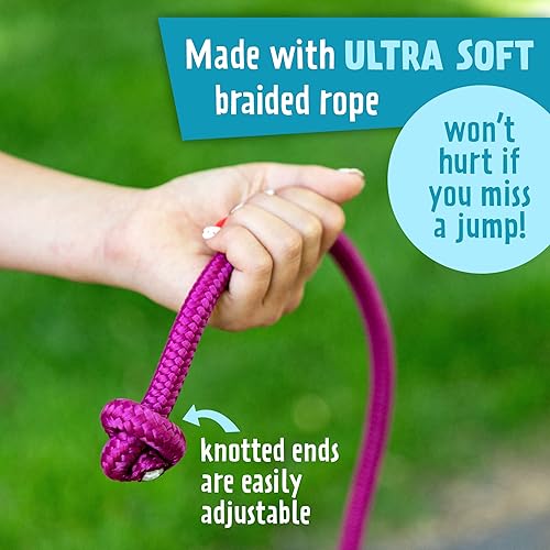 Miniatura 3 de Just Jump It Paquete de 2 cuerdas de saltar de 16 pies  Equipo de entrenamiento activo para jóvenes al aire libre  Accesorios de gimnasio de doble