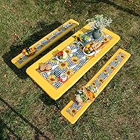 Vista 25 de ARTABLE Funda para mesa de pícnic, para primavera y verano, bordes elásticos, rectangulares ajustables de 6 pies, redondas, impermeables
