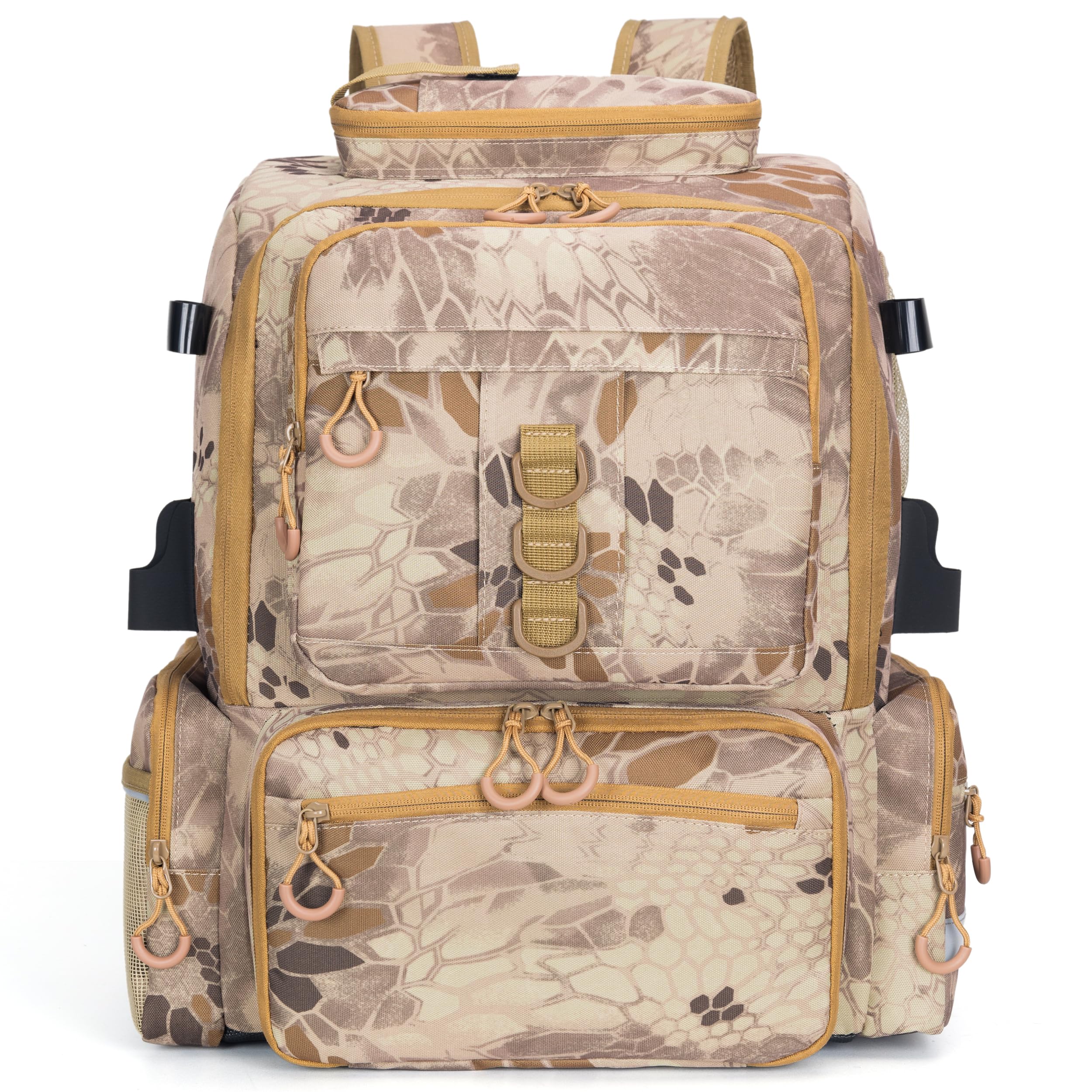 Rabjen Fishing Tackle Backpack, 45L Storage Waterproof Travel Bag Store Fishing Gear with Insulated Top Pocket