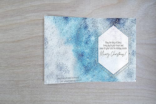 Miniatura 4 de Red Door Inspirations Tarjeta de Feliz Navidad religiosa con mensaje en el interior. Incluye 25 tarjetas y sobres (azul Navidad)