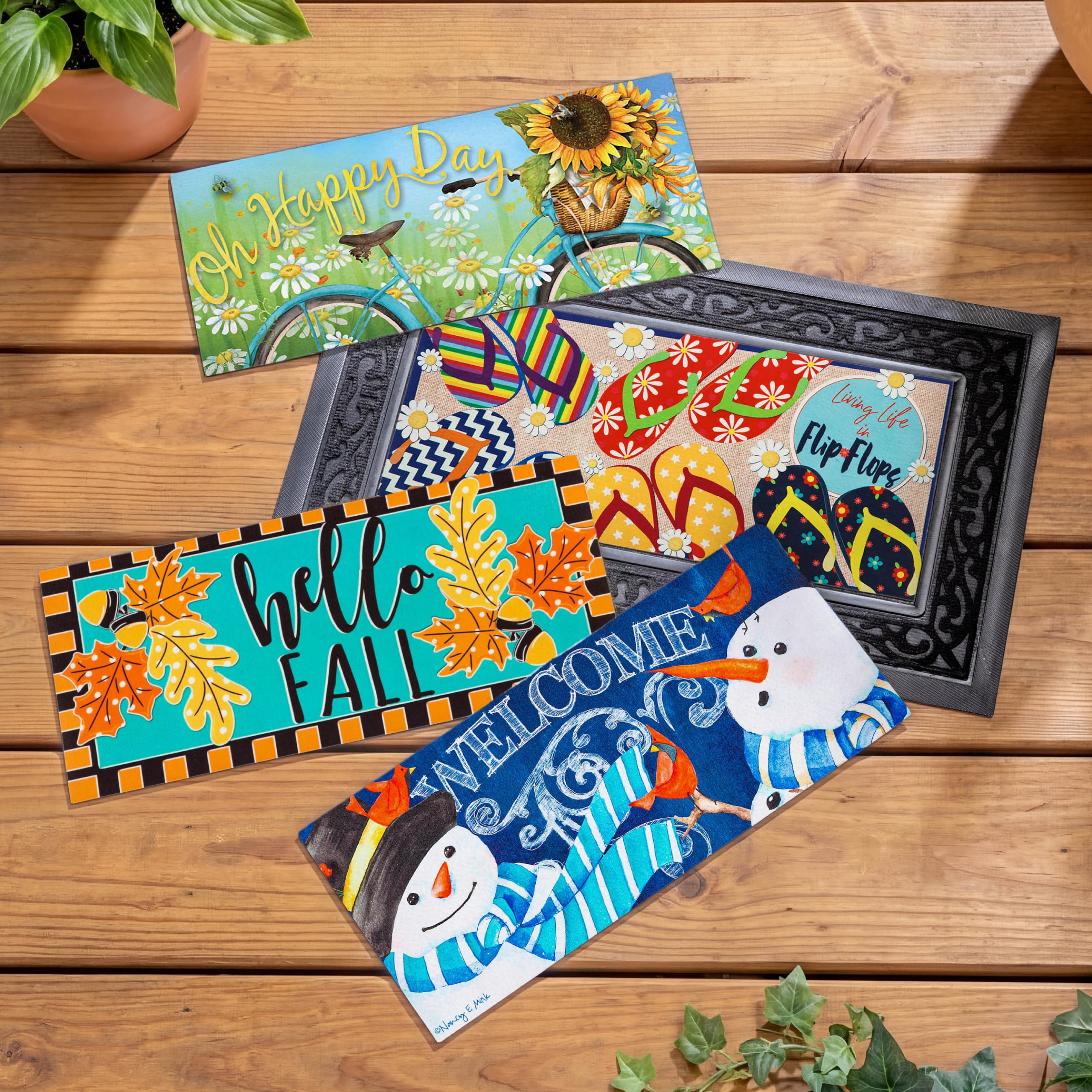 Amazon.com: Evergreen Sassafras Doormat Insert Bundle & Tray Set