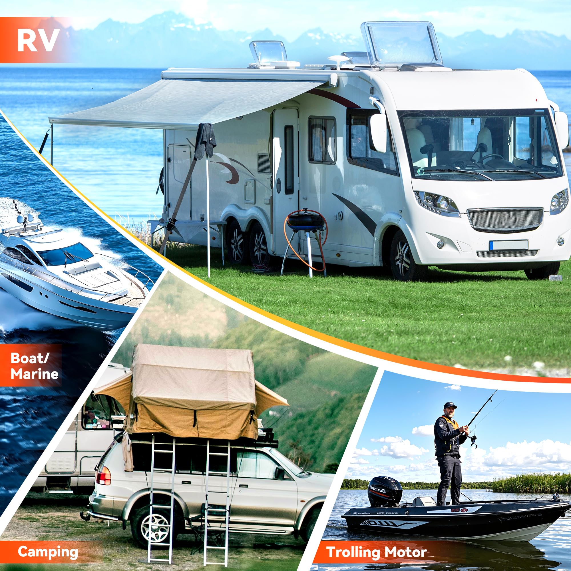 Batteria al litio LiFePO4 da 24 V, 60 Ah, protezione a bassa temperatura, oltre 5000 cicli, gruppo 24 celle di grado A, batteria ricaricabile per motori da traina, camper, barca/marine, solare