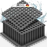 tillvex® Lot de 48 tapis de protection de sol pour piscine - Avec trous - 51 x 51 cm - Tapis de sol pour piscine et pataugeoire - Tapis de sol d'extérieur - Tapis de protection du sol pour jacuzzi - - 1