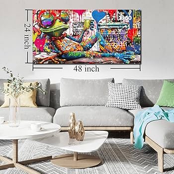 Amazon.com: Zoyotago Large Canvas Wall Art Banksy Graffiti Canvas