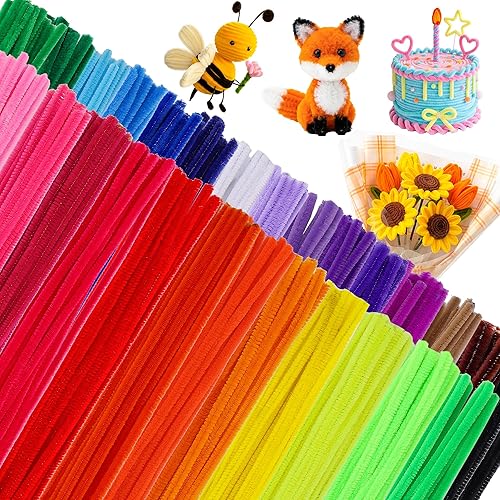 Caydo 324 Pieces Pipe Cleaners 27 Colors Chenille Stems for Easter Decorations DIY Art Creative Crafts Project (6 mm x 12 Inch)