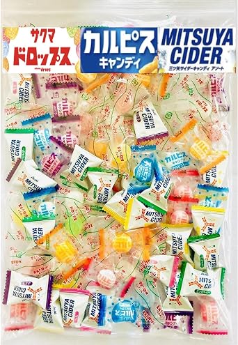 Sakuma Drops Mitsuya Cider Candy, Calpis Candy, 16 Assorted Types, 76 Tablets, Food Comparison Set, Sakuma Confectionery Asahi Group Food