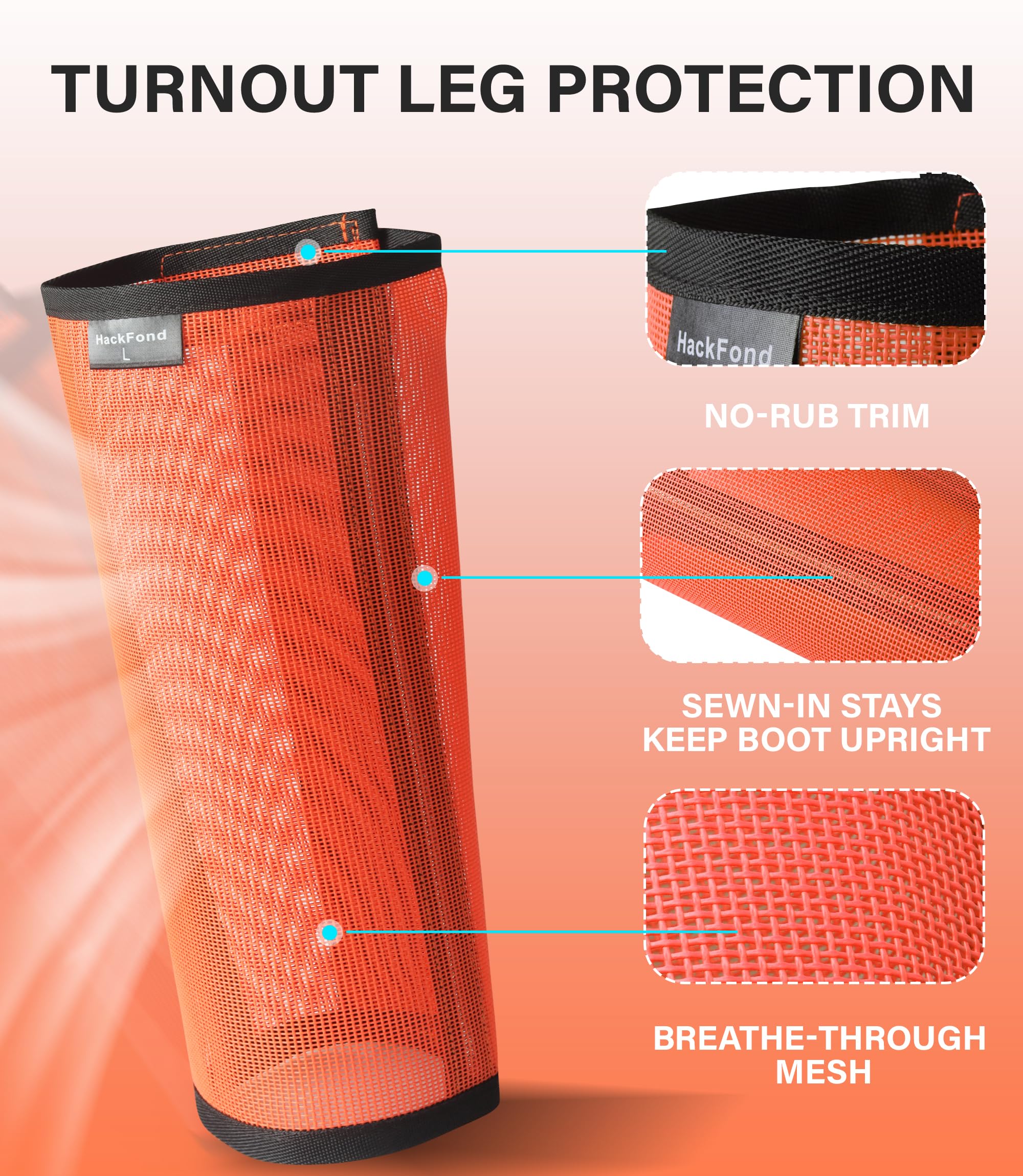 Lot de 4 guêtres de cheval en maille respirante pour protection contre les insectes et les rayures, protège-jambes confortables pour pâturage, randonnée et utilisation quotidienne, orange vif