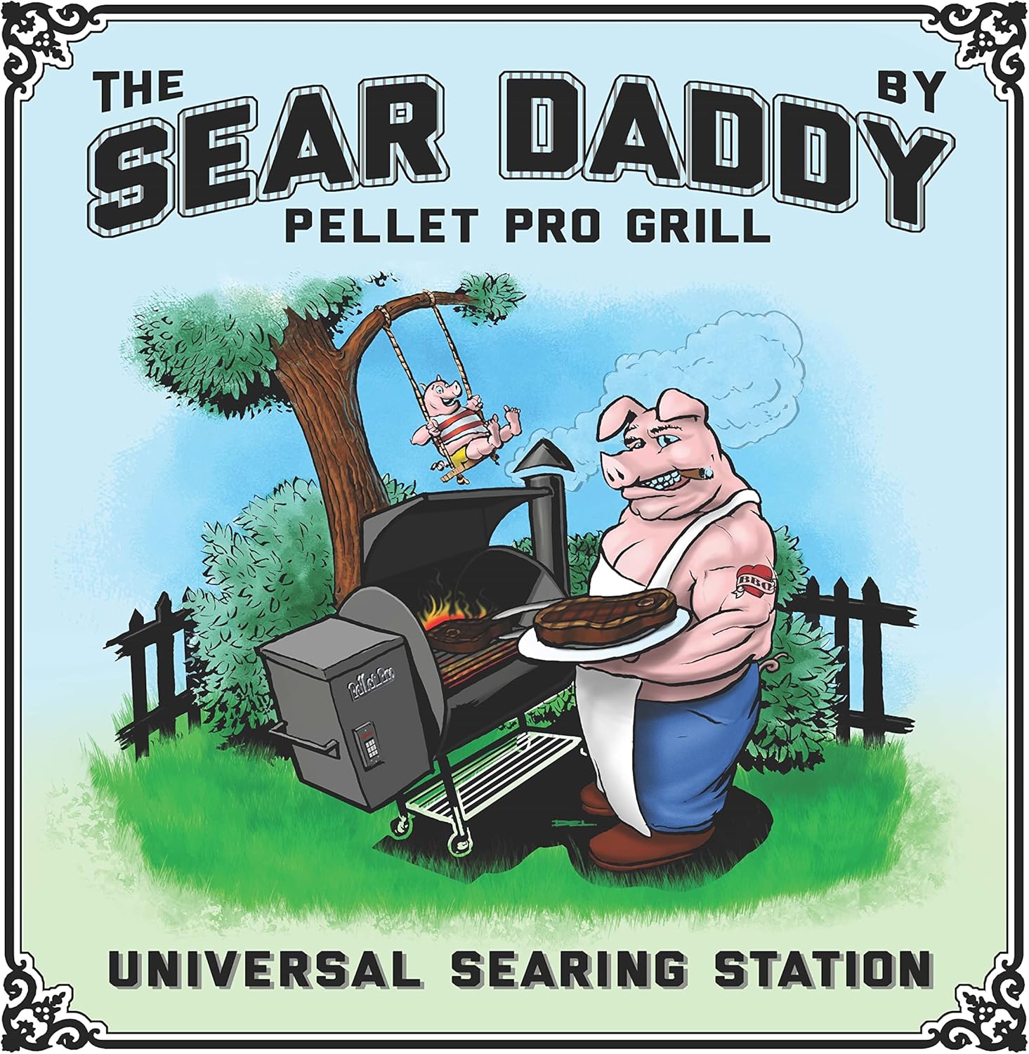 The Smoke Daddy Universal Sear Daddy: Pellet Grill Searing Station