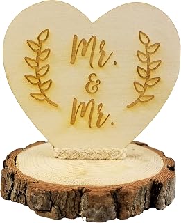 Rustic Wood Mr. & Mr. Gay Wedding Cake Topper