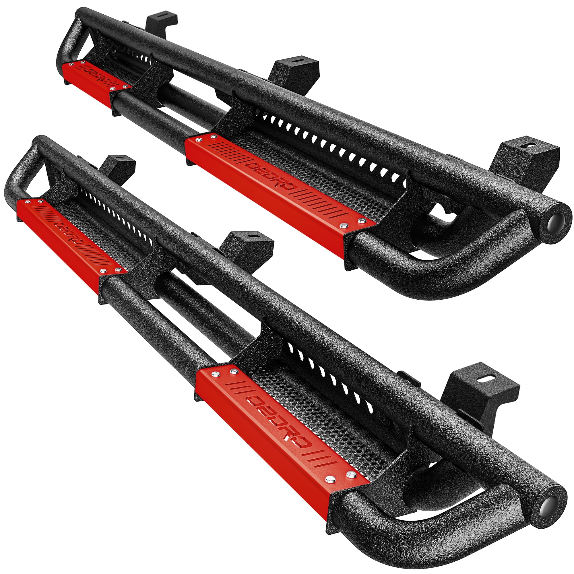 Running Boards Compatible with 2007-2018 Jeep Wrangler JK JKU Unlimited 4 Door, Paintable Side Steps Rail Drop Nerf Bars Carbon Steel