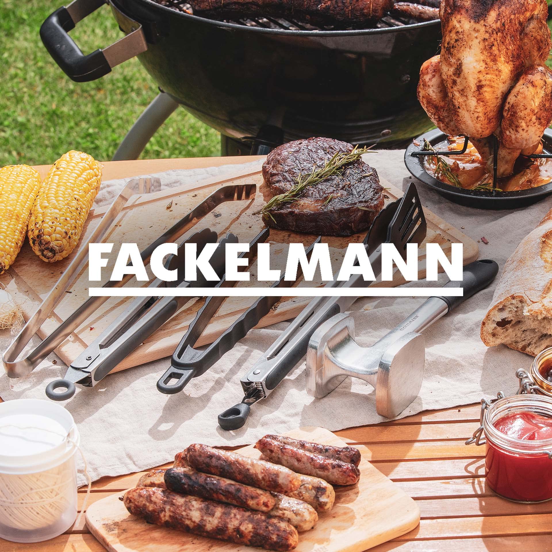 Fackelmann pince à barbecue en acier inoxydable - Pince de cuisine incurvée pour barbecue électrique, à charbon ou à gaz - Passe au lave-vaisselle - Argenté