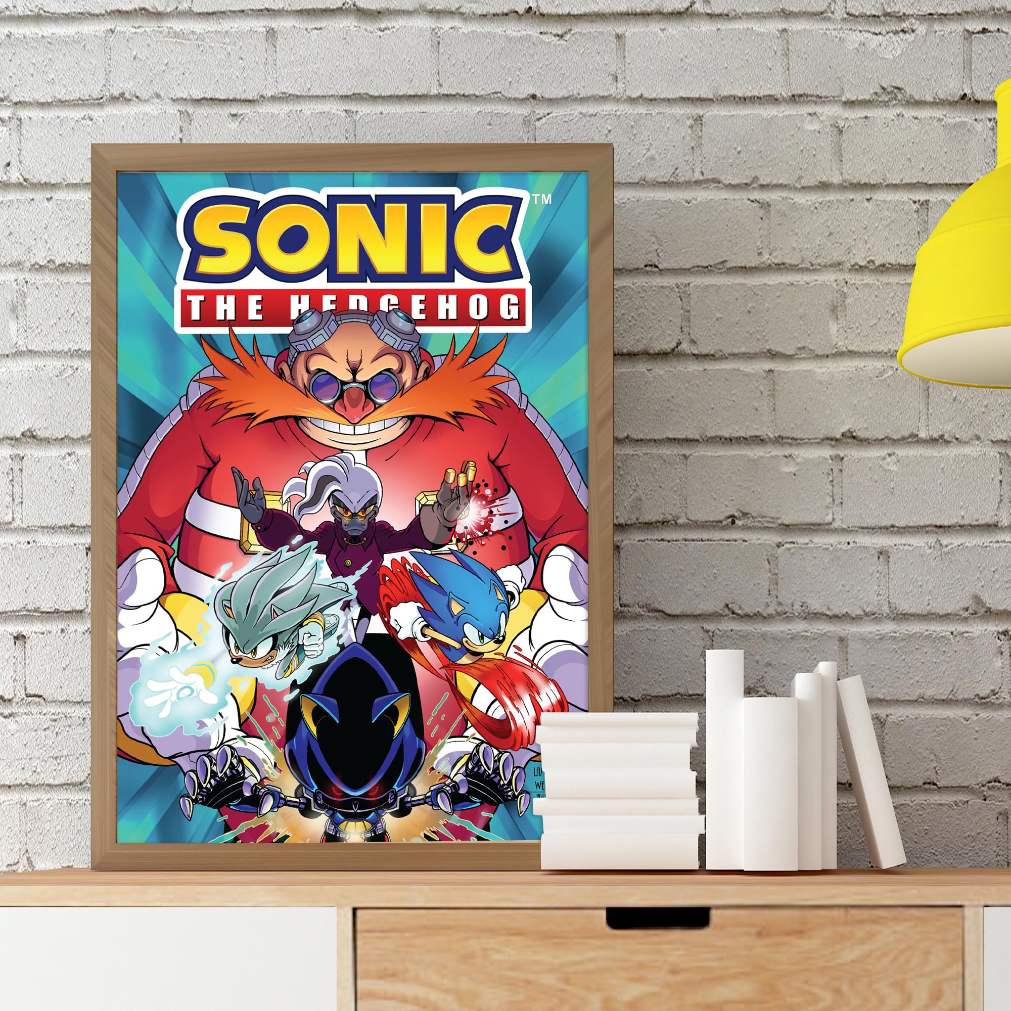 Sonic The Hedgehog Print - Dr Eggman And Villains Comic Cover Poster Wall Art (42cm x 59.4cm - A2)