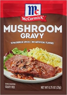 McCormick Mushroom Gravy Mix 0.75 oz - Lump-Free, No MSG Quick Microwave Gravy with Natural Spices