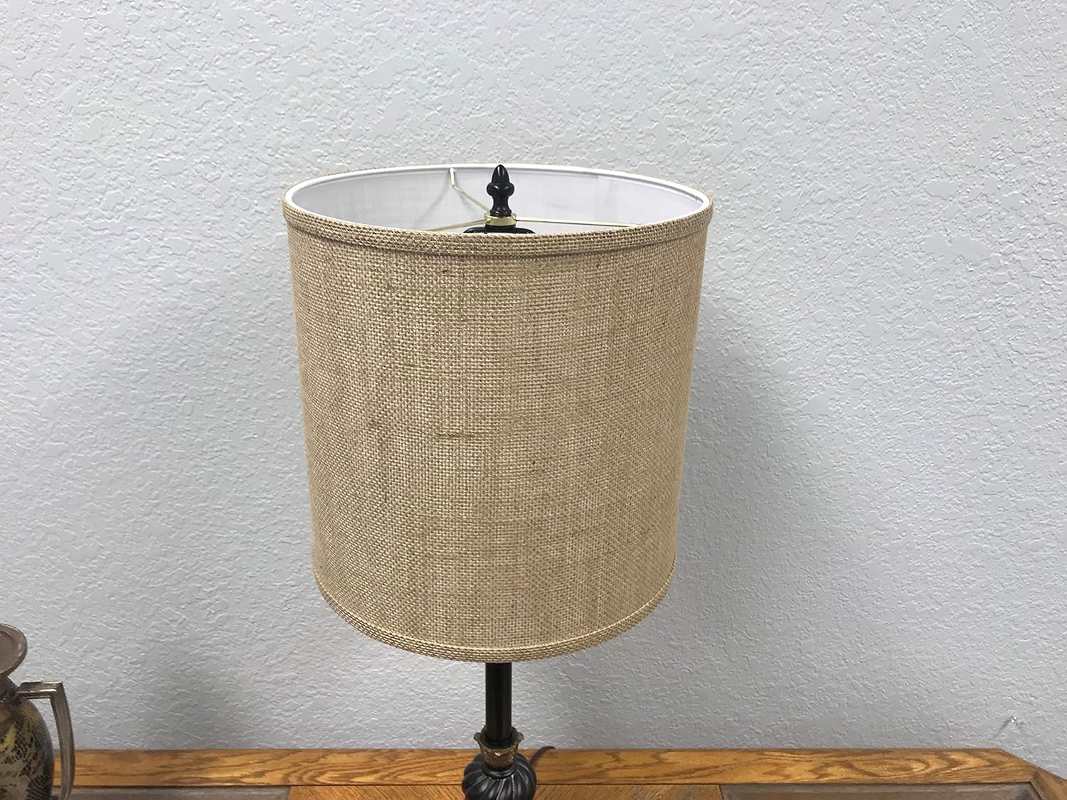 JackOfAllShades.com - Natural Rustic Burlap Lamp Shade with Brass Fitter 12x12x12